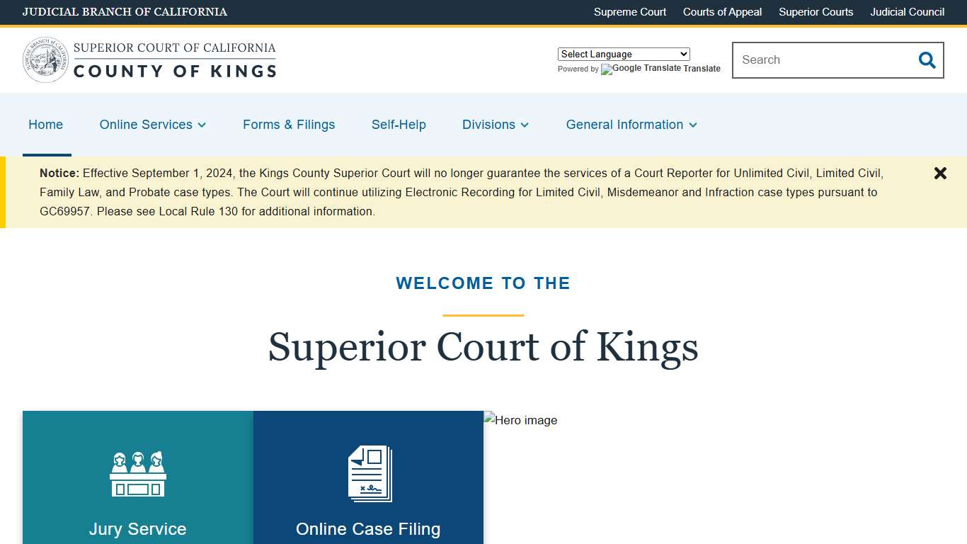 Home | Superior Court of California | County of Kings