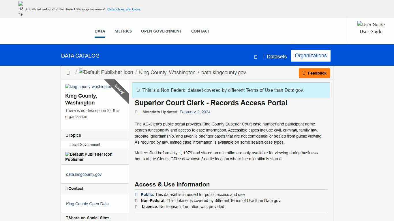 Superior Court Clerk - Records Access Portal - Catalog